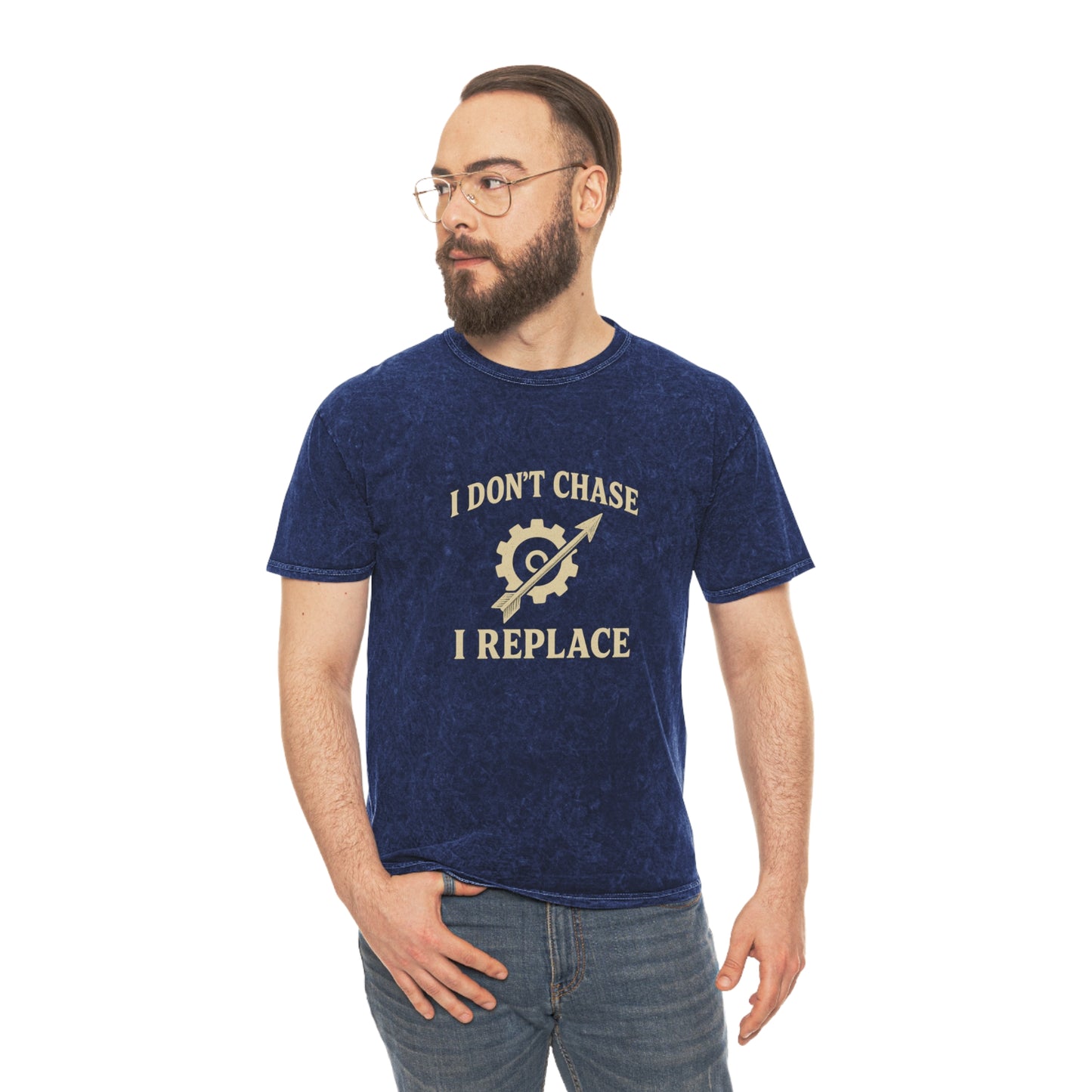 'I Don't Chase, I Replace - Mineral Wash T-Shirt - Brazilian Folk Magik