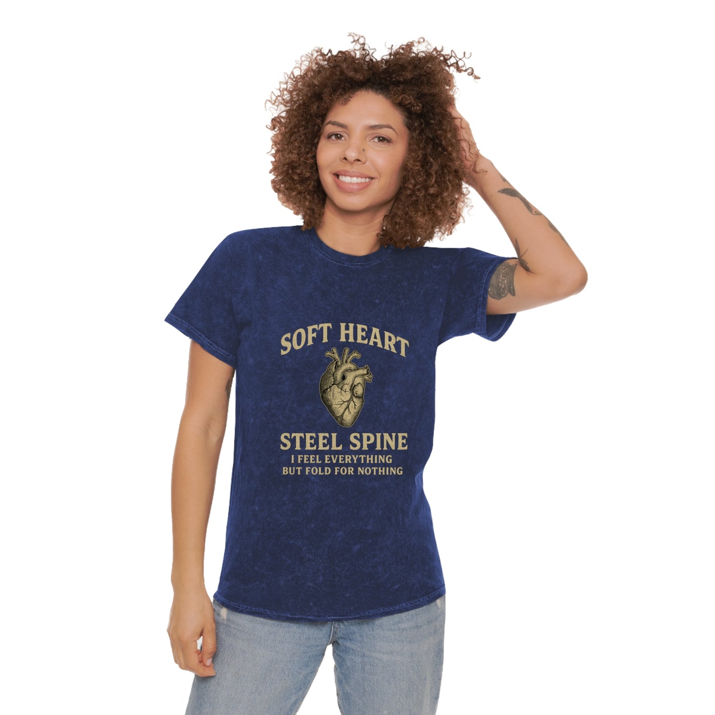 Soft Heart, Steel Spine, Mineral Wash T-Shirt - Brazilian Folk Magik