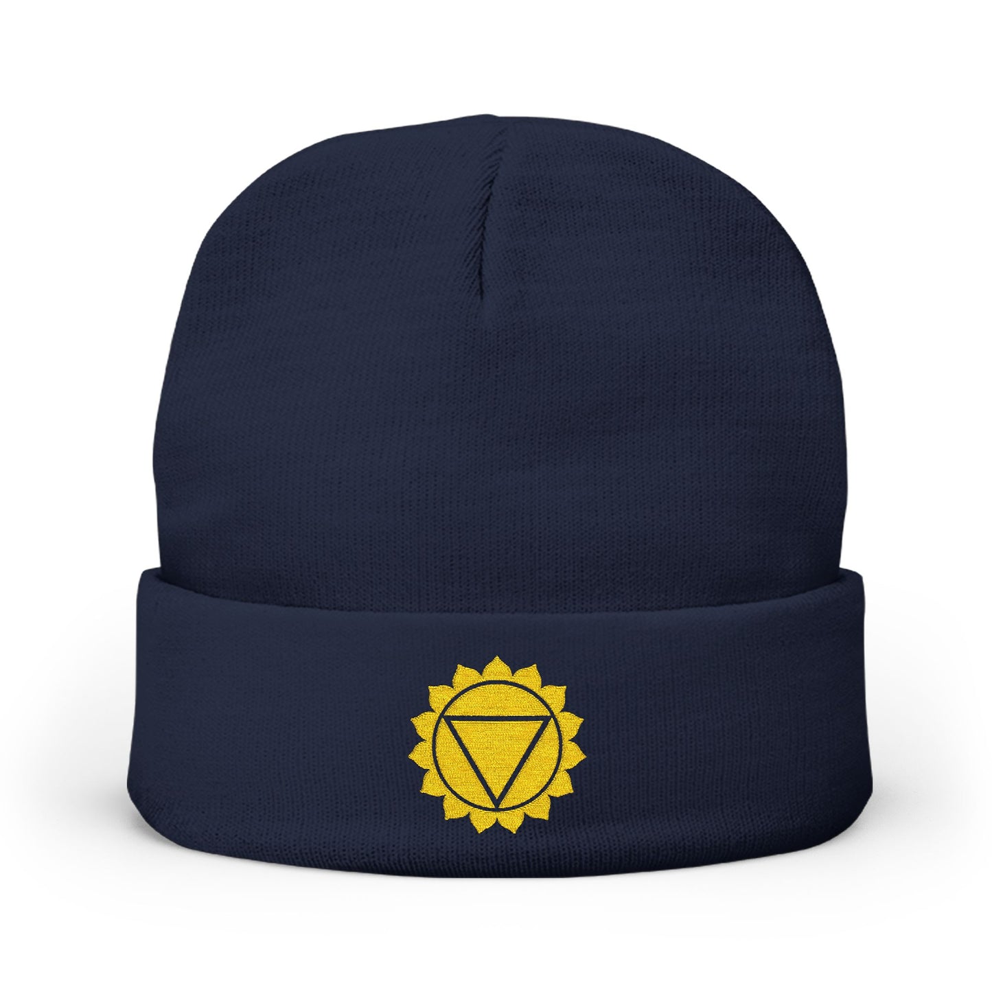 Boho Embroidered Knit Beanie Solar Plexus – P∆WER