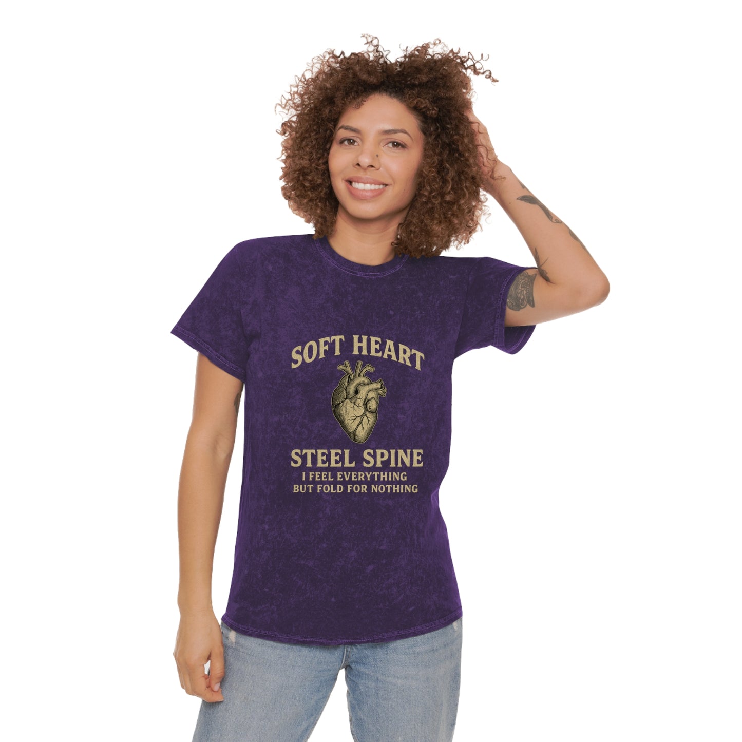 Soft Heart, Steel Spine, Mineral Wash T-Shirt - Brazilian Folk Magik