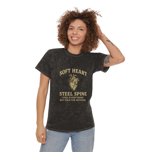 Soft Heart, Steel Spine, Mineral Wash T-Shirt - Brazilian Folk Magik