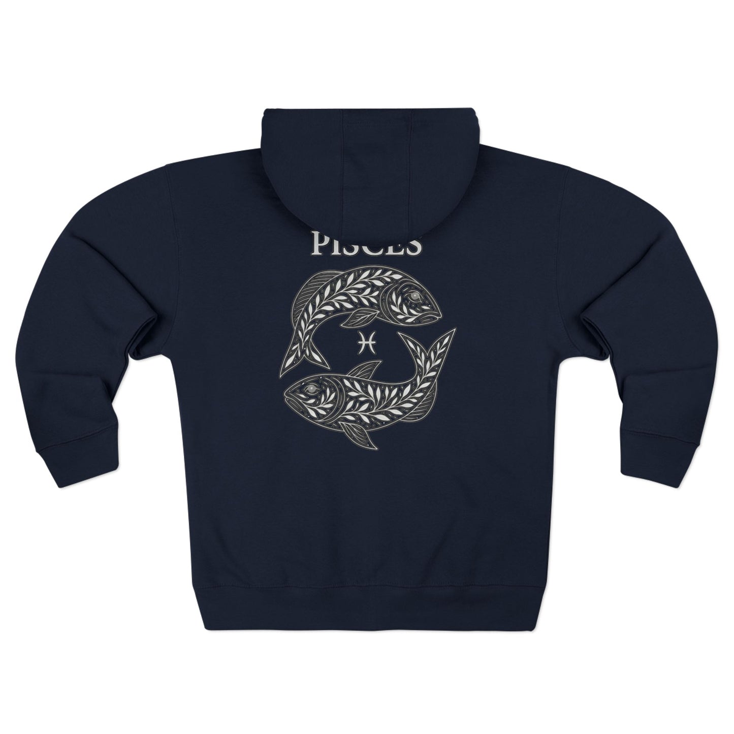 Pisces Zodiac Zip Hoodie — Twin Koi Fish Astrology Design