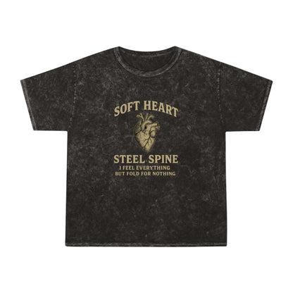 Soft Heart, Steel Spine, Mineral Wash T-Shirt - Brazilian Folk Magik