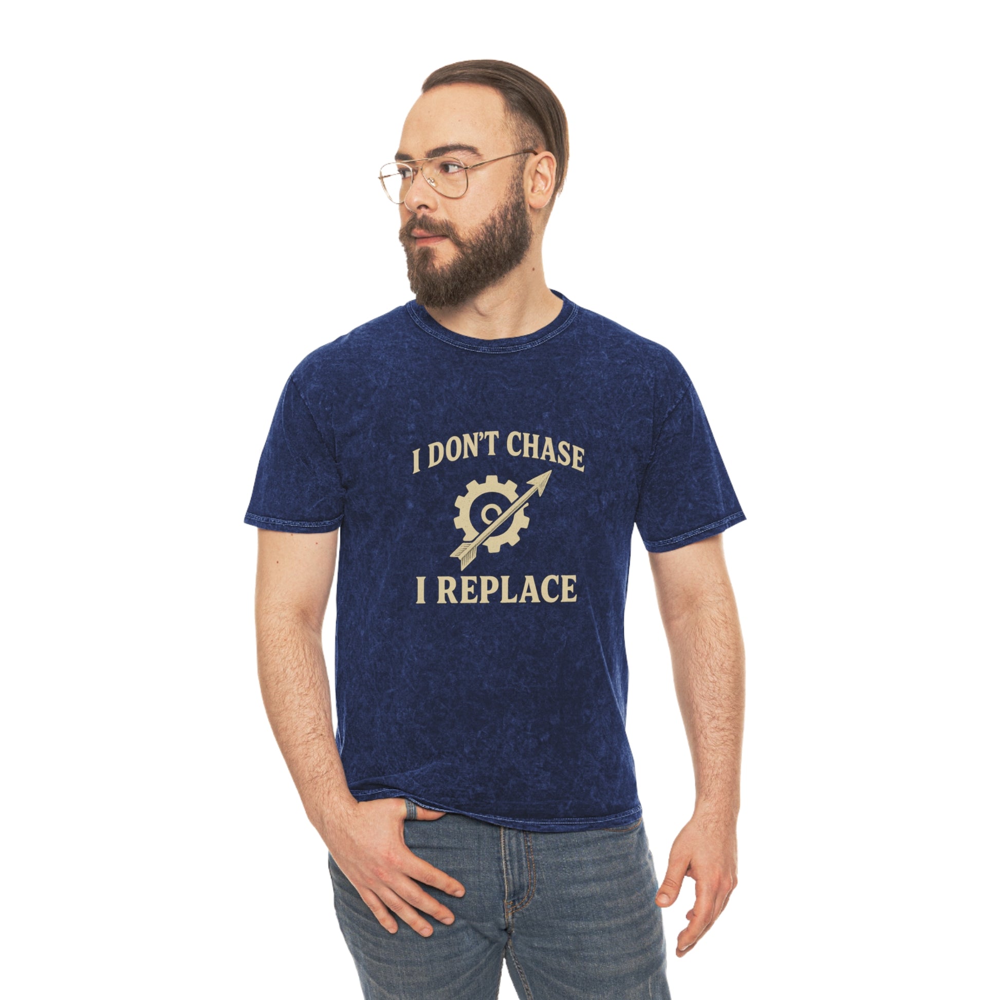 'I Don't Chase, I Replace - Mineral Wash T-Shirt - Brazilian Folk Magik