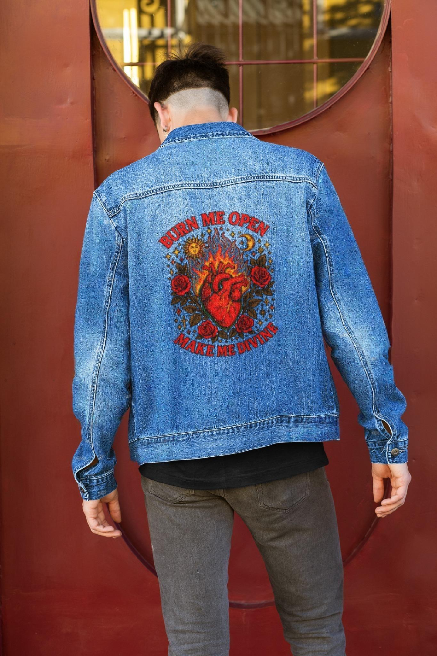 Lit Hearts - Unisex Denim Jacket