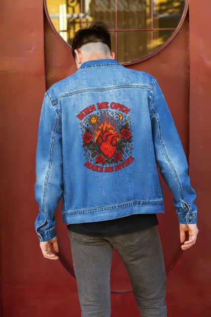 Lit Hearts - Unisex Denim Jacket