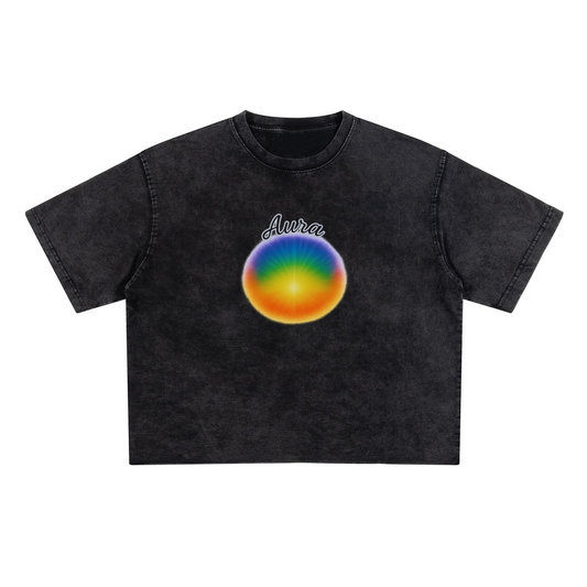 Unisex Cropped Snow Washed T-shirt(285GSM)