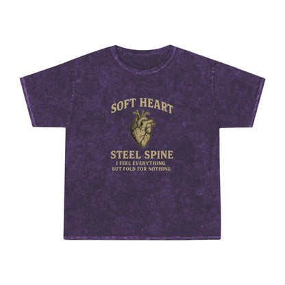 Soft Heart, Steel Spine, Mineral Wash T-Shirt - Brazilian Folk Magik