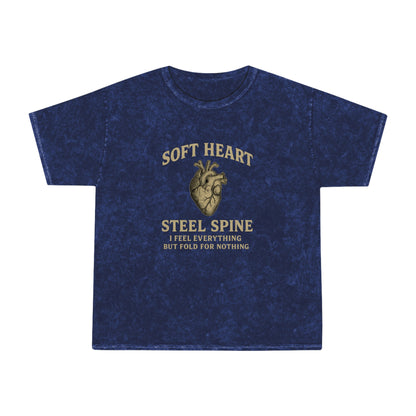 Soft Heart, Steel Spine, Mineral Wash T-Shirt - Brazilian Folk Magik