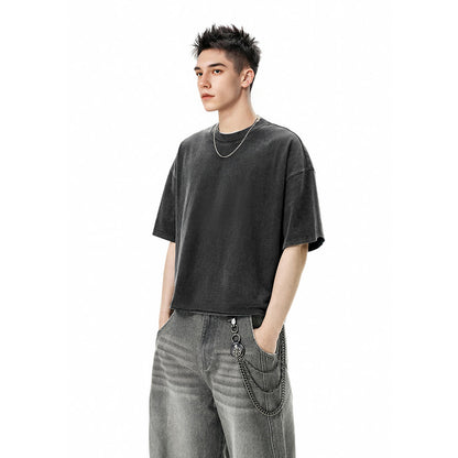 Unisex Cropped Snow Washed T-shirt(285GSM)