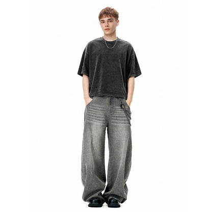 Unisex Cropped Snow Washed T-shirt(285GSM)