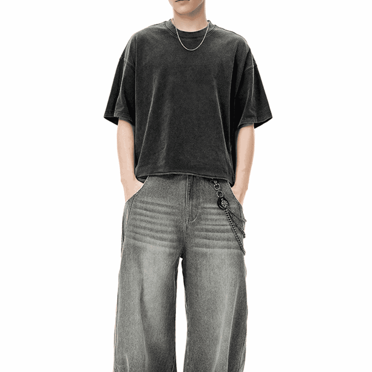 Unisex Cropped Snow Washed T-shirt(285GSM)