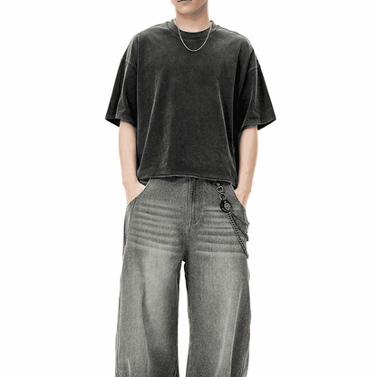 Unisex Cropped Snow Washed T-shirt(285GSM)